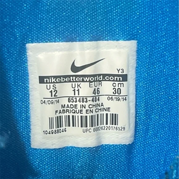 Nike Hyperdunk 2014  men’s basketball in blue/turquoise, size 12 - Picture 5 of 5